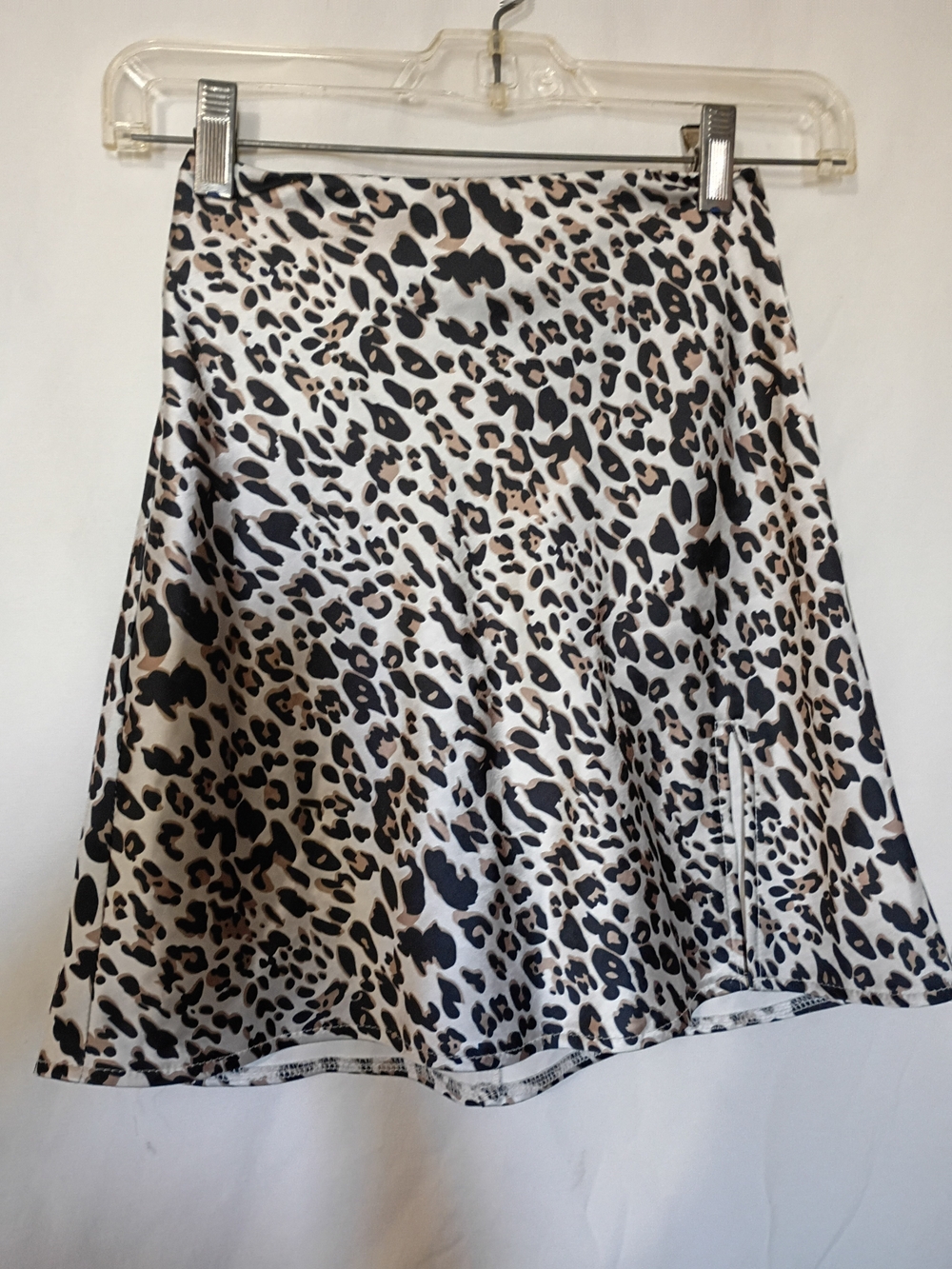 Princess Polly Black, White & Tan Leopard Skater Skirt Size 0